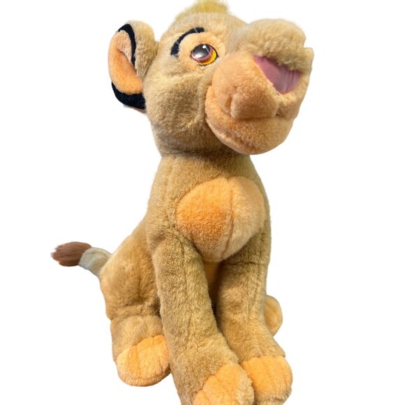 Vintage 90s Walt Disney World Simba Sitting Plush Lion King Cub 14" Tall - Picture 1 of 5